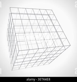 Wire Cube vector background with minimal abstract composition for microstock and commercial design projects. Stock Vector