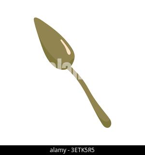 Kitchen cake server spatula utensil for serving pies flat Stock Vector