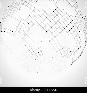 Decorative tech globe illustration for packaging accents, creative layouts, and modern visual branding. Stock Vector