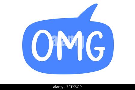 OMG speech bubble lettering for social media Stock Vector