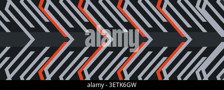Abstract geometric background with diagonal stripes and orange accents. Modern abstract geometric banner with repeating diagonal stripes, bold angular Stock Vector