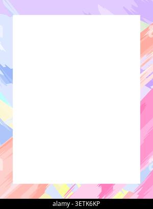 Colorful Decorative Abstract Frames Pastel Brush Stroke Borders Vector Illustration Stock Vector