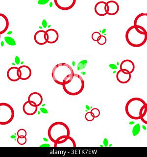 Cherry Simple Vector Seamless Pattern. Cherry Background Stock Vector
