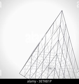 Wire Pyramid vector background with crisp scalable linework for microstock and commercial design projects. Stock Vector