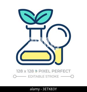 Biology pixel perfect line color icon Stock Vector
