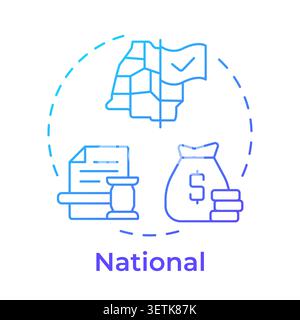 National blue gradient concept icon Stock Vector