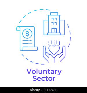 Voluntary sector blue gradient concept icon Stock Vector