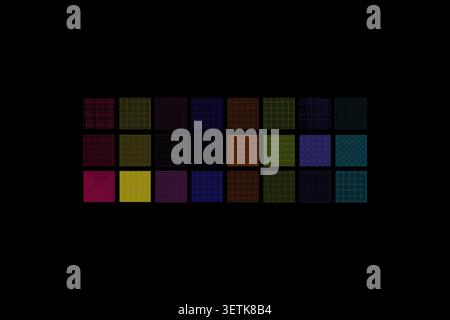 Neon square grid background collection in abstract geometric style, featuring colorful glowing mesh textures and futuristic digital patterns for graph Stock Vector
