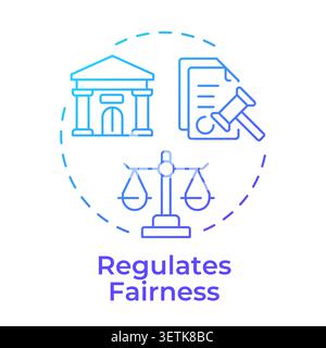 Regulates fairness blue gradient concept icon Stock Vector