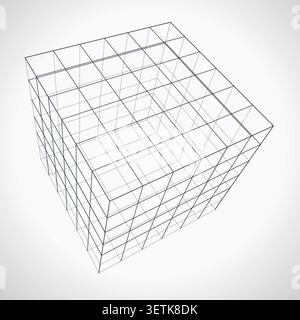 Wire Cube vector background with modern stock-friendly styling for microstock and commercial design projects. Stock Vector