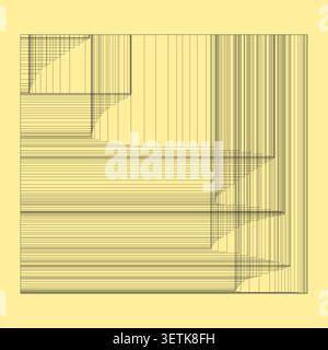 Minimalist square wallpaper. Linear geometric abstraction. Sophisticated vector illustration. Contemporary poster layout. Stock Vector