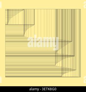 Minimalist square wallpaper. Linear geometric abstraction. Sophisticated vector illustration. Contemporary poster layout. Stock Vector