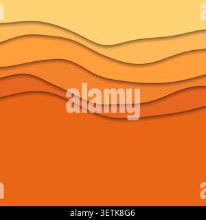 Single editable vector papercut wave layer with a narrow cast shadow on a clean background Stock Vector