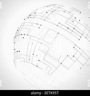 Tech Globe vector background with contemporary visual rhythm for microstock and commercial design projects. Stock Vector
