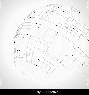Tech Globe vector background with contemporary visual rhythm for microstock and commercial design projects. Stock Vector
