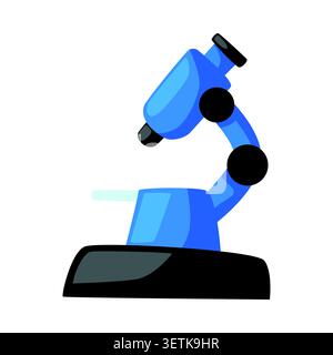 Microscope illustration used for scientific education and medical research featuring a modern and simple design Stock Vector