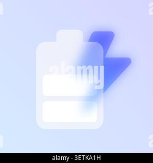 Power flash charge glassmorphism icon. Stock Vector