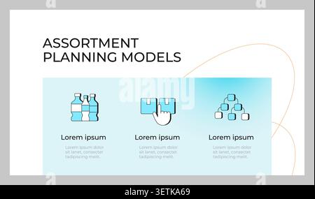 Assortment planning models presentation slide template Stock Vector