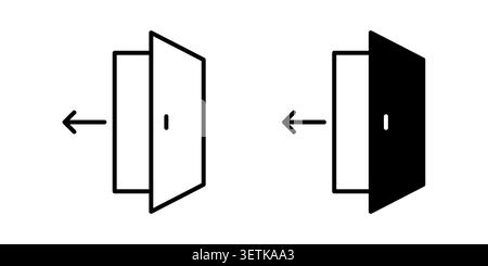 Exit icon vector, illustration icon set. Stock Vector