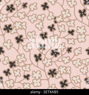 Connected Ditsy Floral Network Graphic Stock Vector