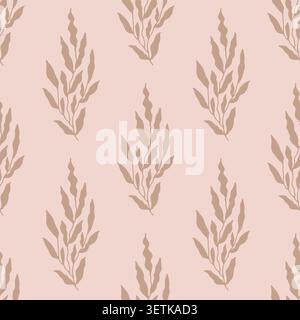 Minimalist Botanical Branch Silhouette Motif Stock Vector