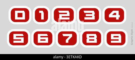 Sport Numbers Set Numeric Logo Font for Soccer Basketball Football Baseball Volleyball Jersey, Anniversary Year Typographic Design, Clock Counter Stock Vector