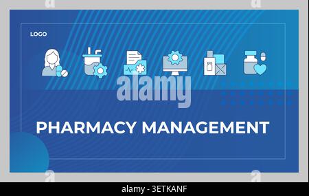 Pharmacy management presentation slide template Stock Vector