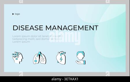 Disease management presentation slide template Stock Vector