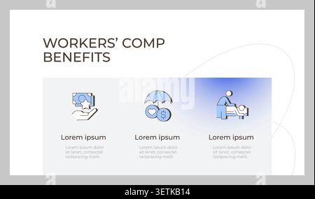 Workers compensation benefits presentation slide template Stock Vector