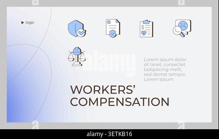Workers compensation presentation slide template Stock Vector