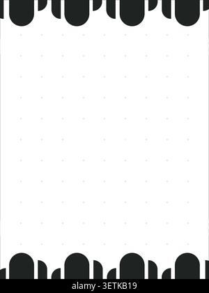 Retro wide dot grid black and white planner page template Stock Vector