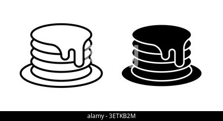 pancakes icon vector, illustration icon set. Stock Vector