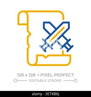 History pixel perfect two color line icon Stock Vector