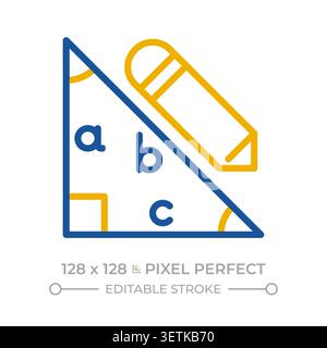 Geometry pixel perfect two color line icon Stock Vector