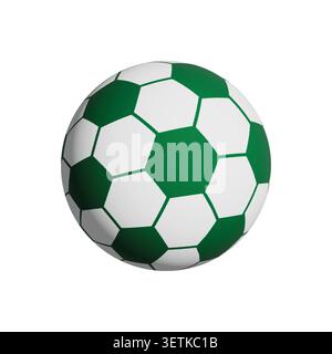 Green and white soccer ball cutout on transparent background Stock Vector