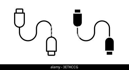 USB cable icon vector, illustration icon set. Stock Vector