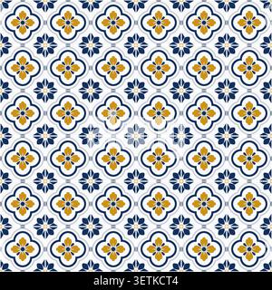 Simple tiled background with a Mediterranean themed design Stock Vector