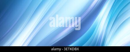Abstract blue flowing light background with sweeping cyan gradients, translucent curved bands, and bright light streaks. Vector illustration Stock Vector