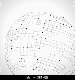Tech Globe vector background with clean editable vector shapes for microstock and commercial design projects. Stock Vector