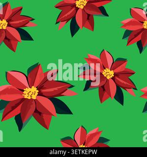 Poinsettia Pattern Stock Vector