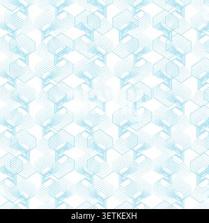 Clean geometric labyrinth background with repeated angular maze lines and subtle layered spacing Stock Vector