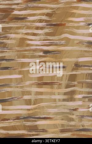 Beige abstract brushstroke pattern with horizontal painterly stripes Stock Vector