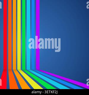 Rainbow Corner Stripes vector background with versatile graphic elements for microstock and commercial design projects. Stock Vector