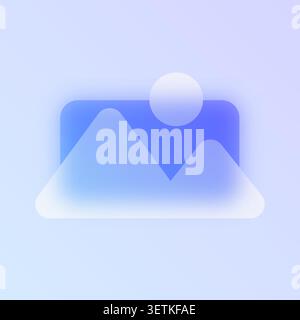 Image photo gallery glassmorphism icon. Stock Vector