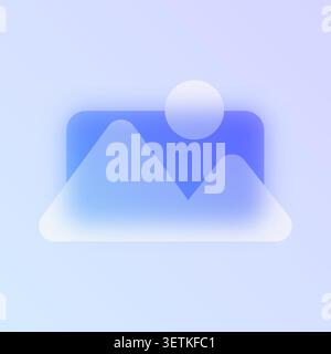 Image photo gallery glassmorphism icon. Stock Vector