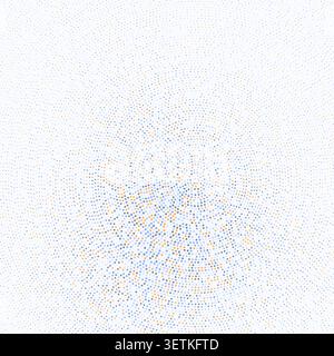 Abstract digital background with concentric circles made from dots of varied size and color Stock Vector