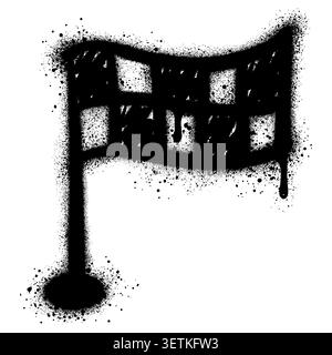 Graffiti flag with black spray paint Stock Vector
