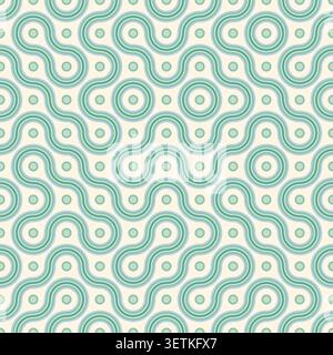 Organic Loop Illusion Pattern, curved lines connected into endless pattern, loops and ovals in flowing rhythm. reaction diffusion geometry aesthetics, Stock Vector