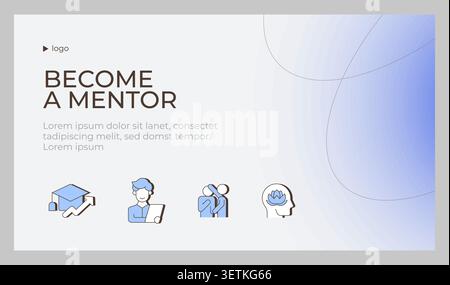 Becoming a mentor presentation slide template Stock Vector