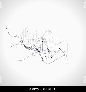 Wire Wavy Surface vector background with clean editable vector shapes for microstock and commercial design projects. Stock Vector